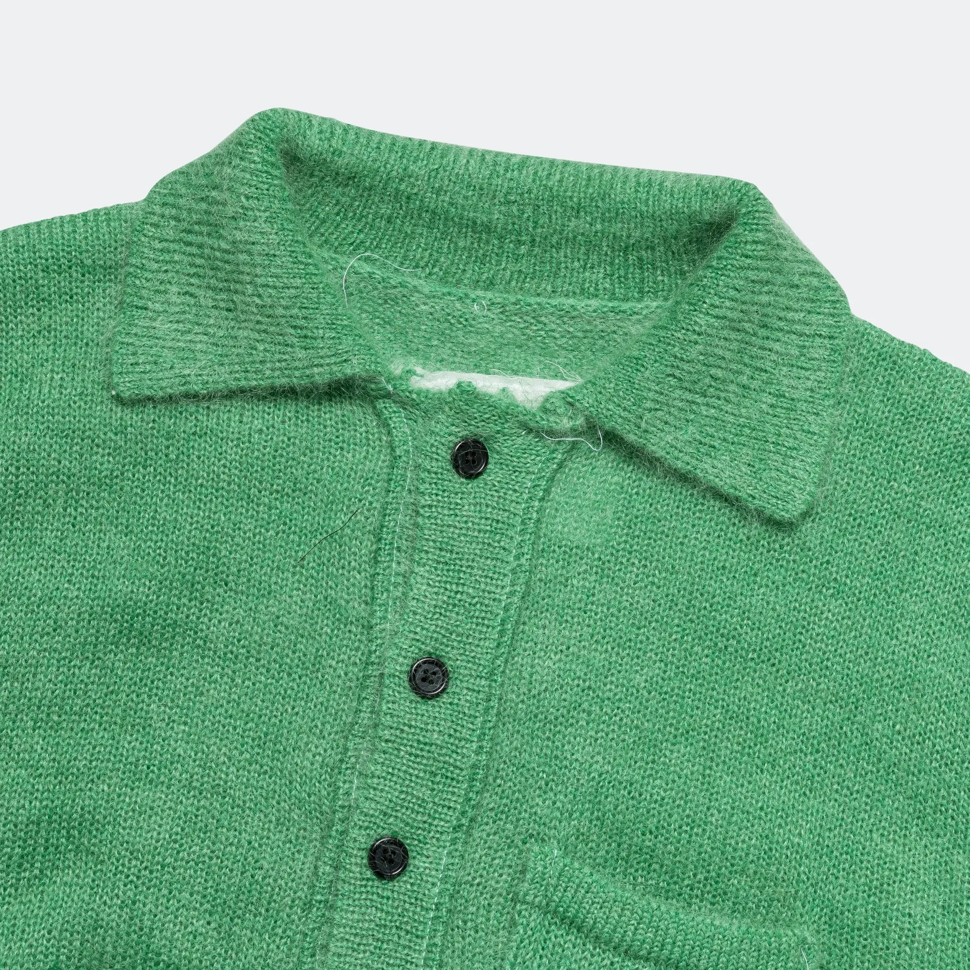 70s Cardigan - Green Mohair