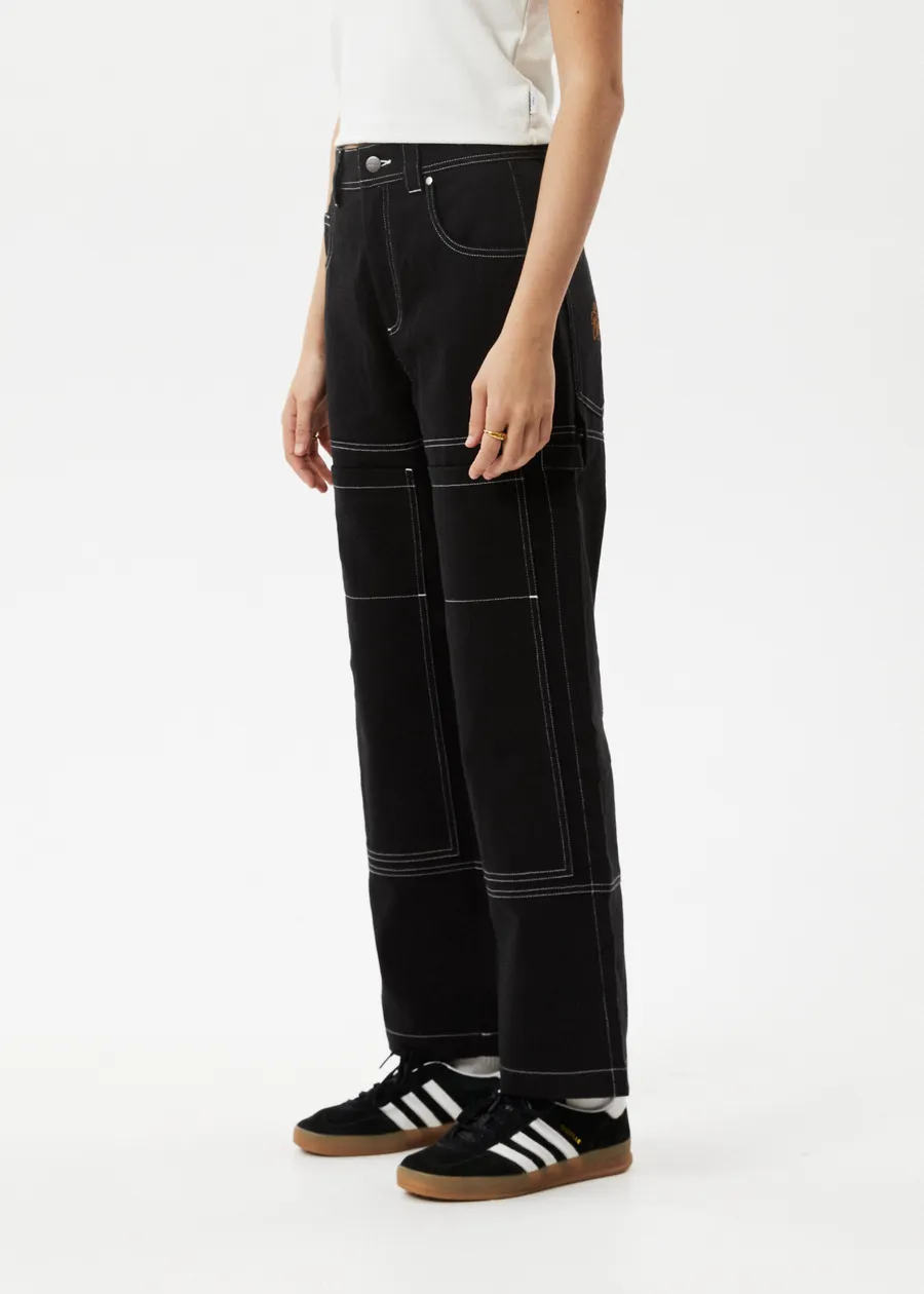 Afends - Moss Carpenter Pants in Washed Black