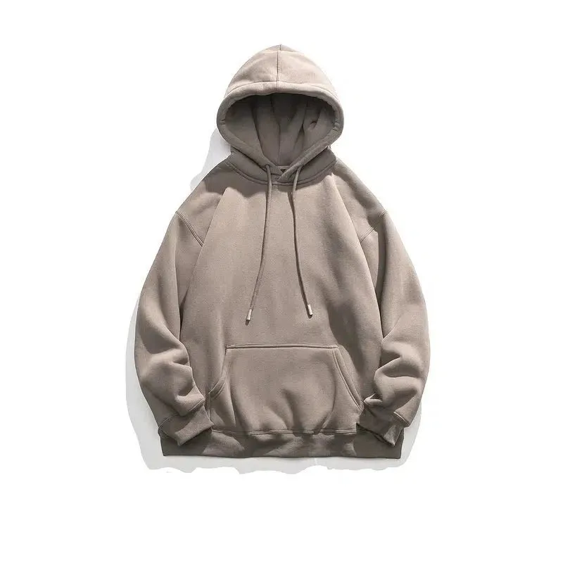 Basic Hooded Plus Velvet Bottoming Sweatshirt