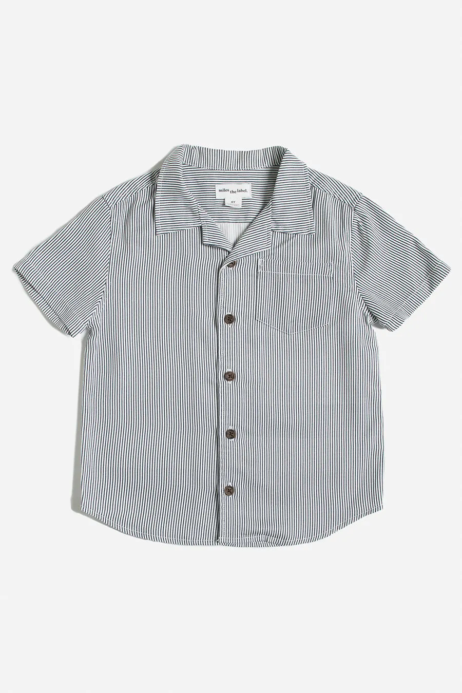 Boys Shirt Miles Navy Stripe Button Down