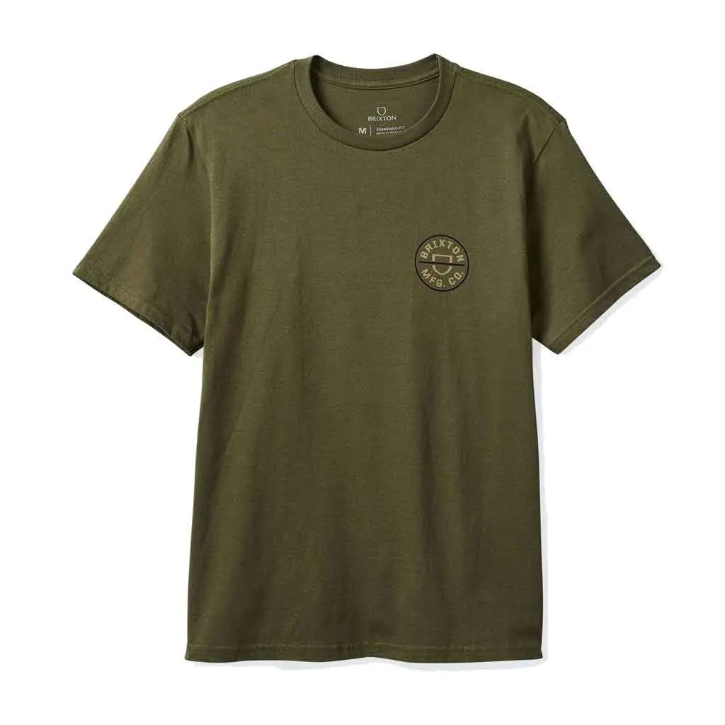 Brixton Crest II S/S Tee - Ivy Green/Sand/Navy