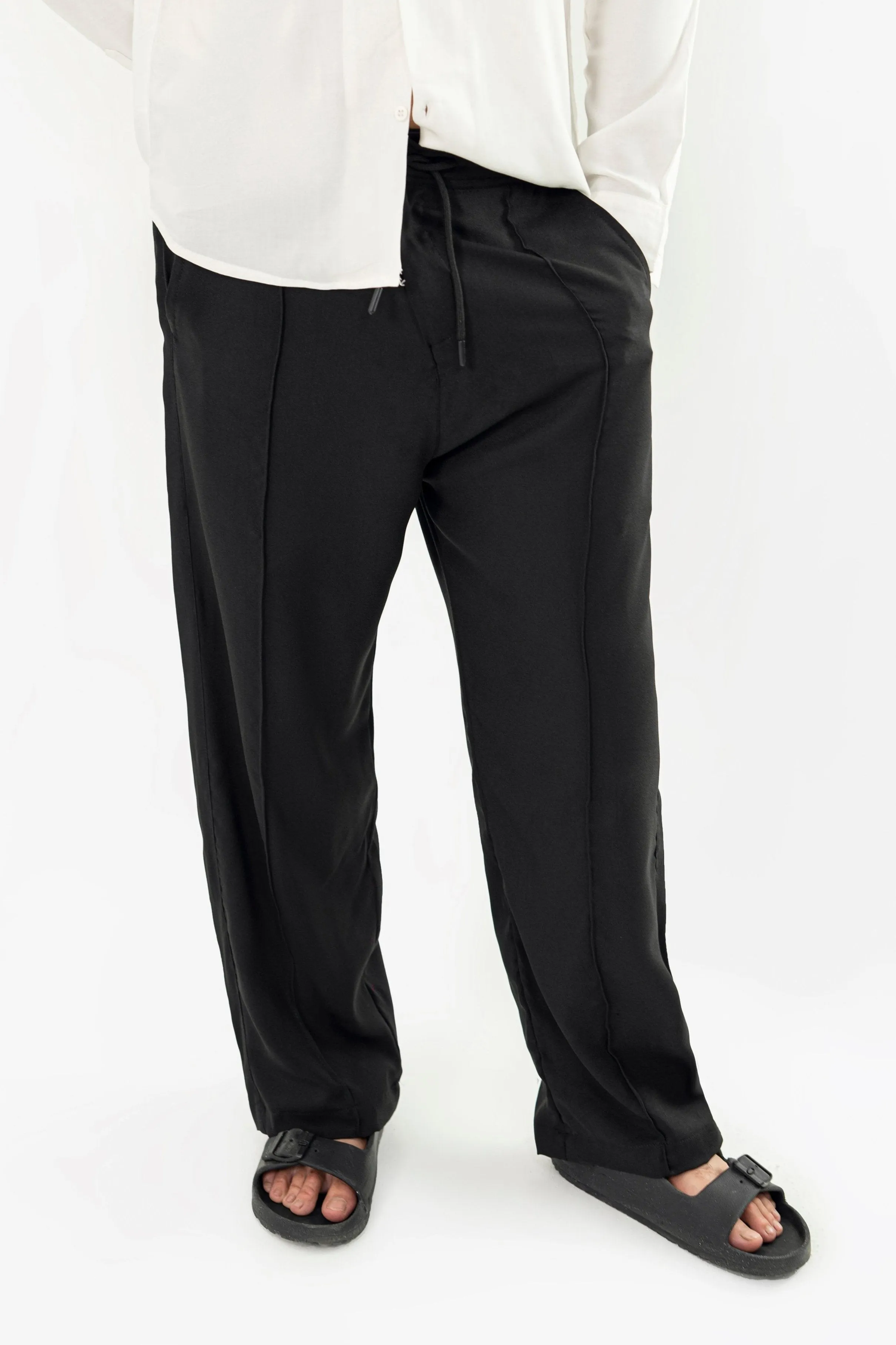 Charcoal Black Pintex Pants