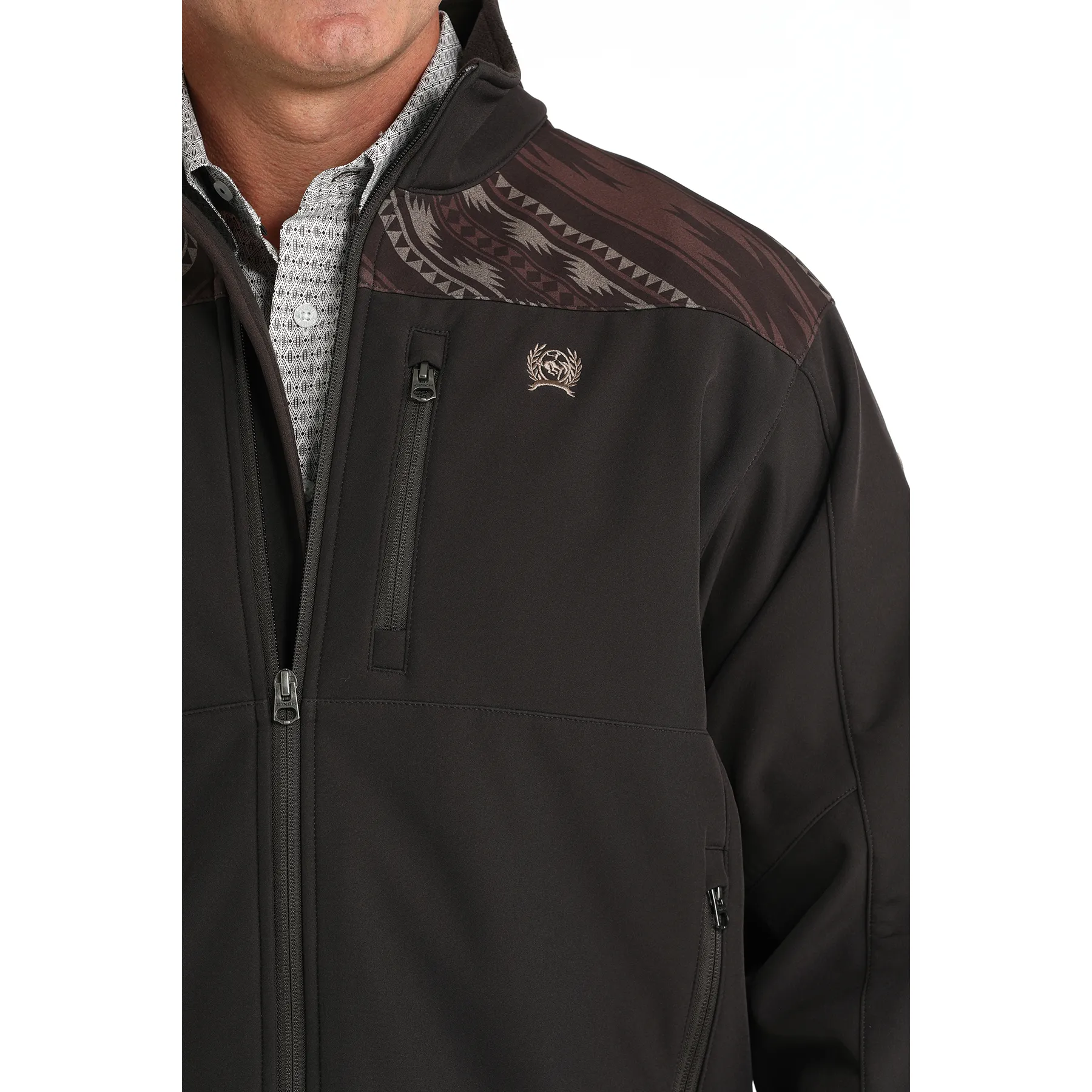 Cinch Men's Printed Bonded Brown Jacket MWJ1583008