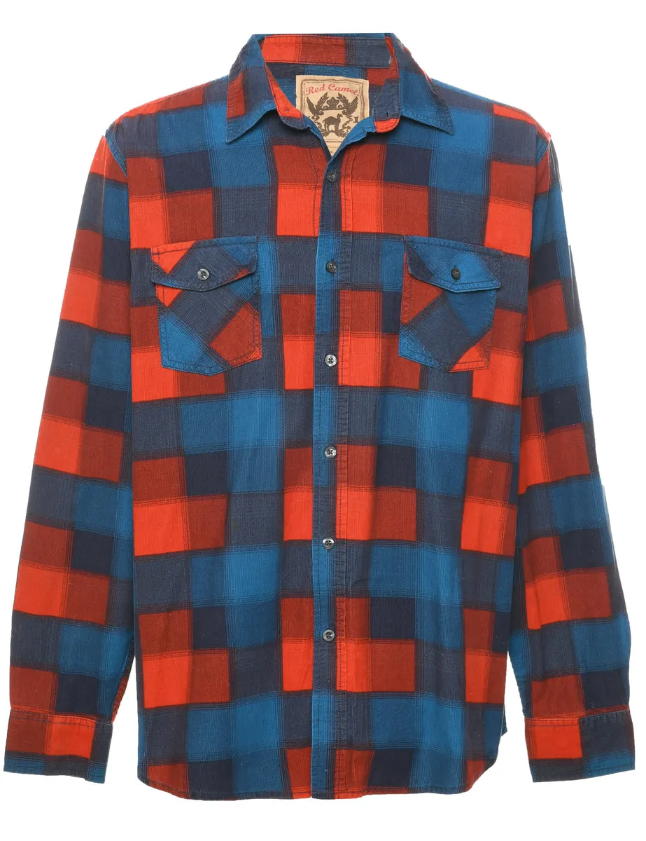 Corduroy Fabric Checked Shirt - XL