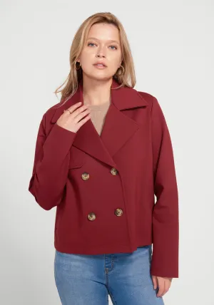 Cropped Peacoat (Oxblood)