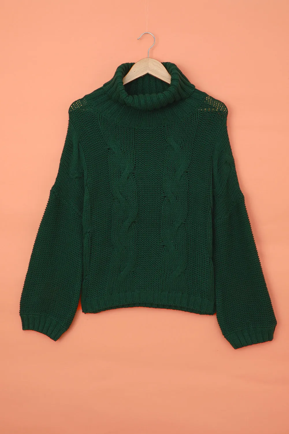 Cuddle Weather Cable Knit Handmade Turtleneck Sweater