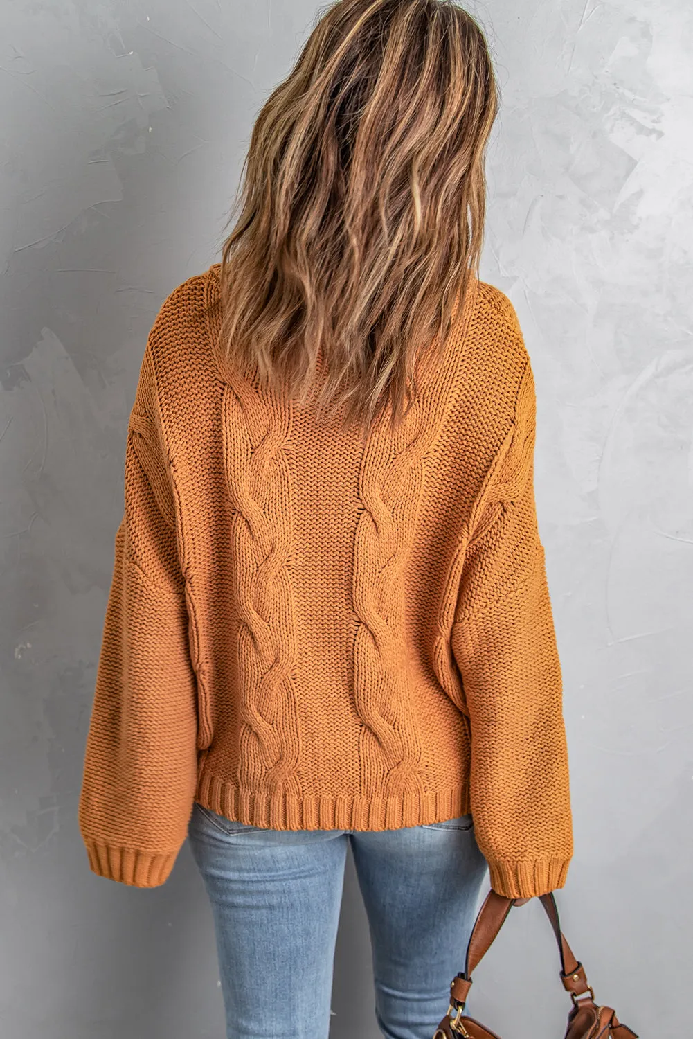 Cuddle Weather Cable Knit Handmade Turtleneck Sweater