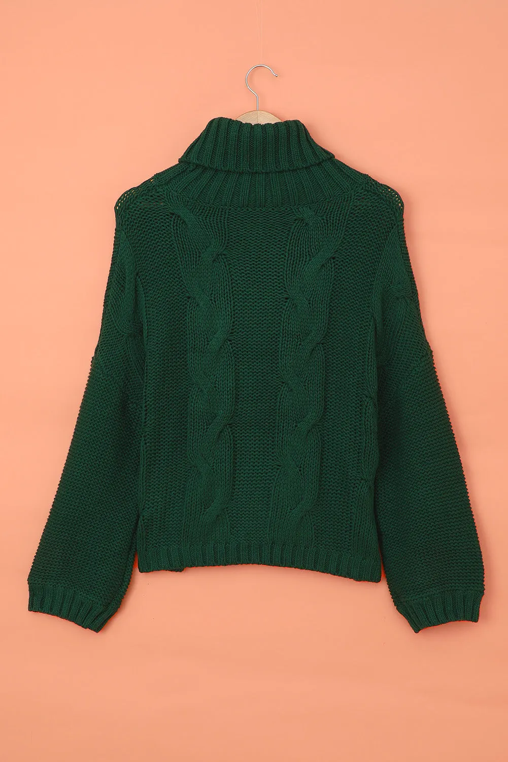 Cuddle Weather Cable Knit Handmade Turtleneck Sweater