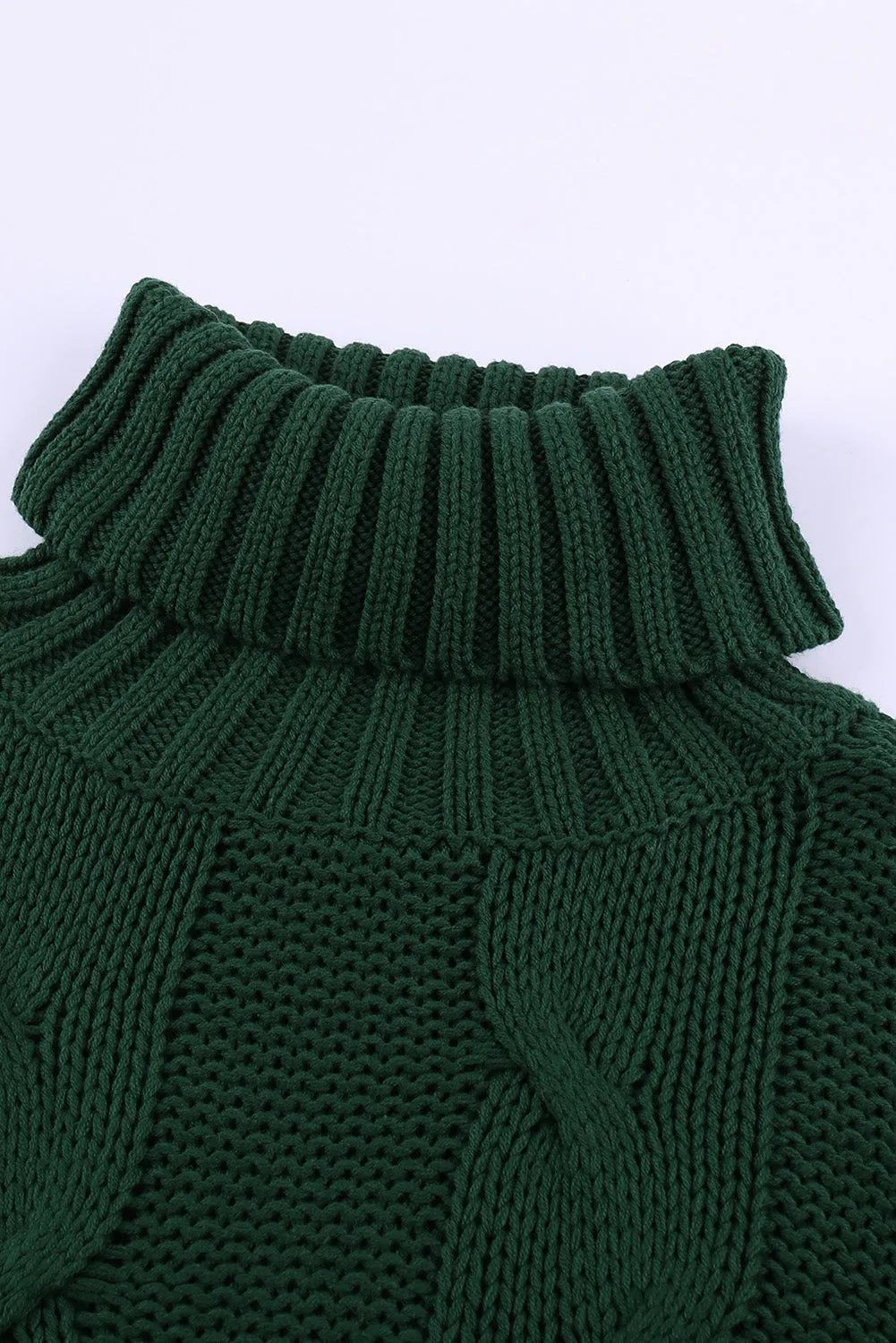 Cuddle Weather Cable Knit Handmade Turtleneck Sweater