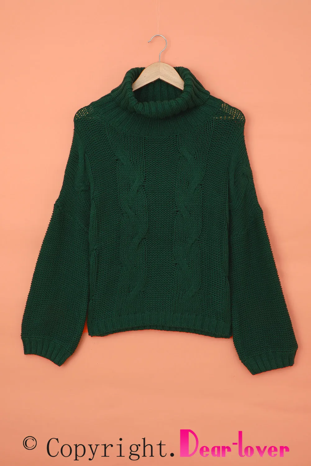 Cuddle Weather Cable Knit Handmade Turtleneck Sweater