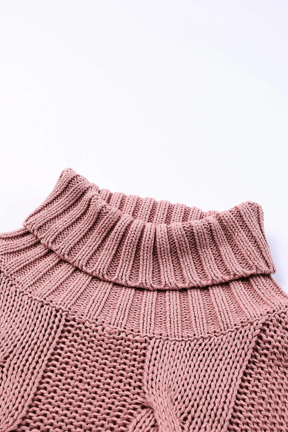 Cuddle Weather Cable Knit Handmade Turtleneck Sweater