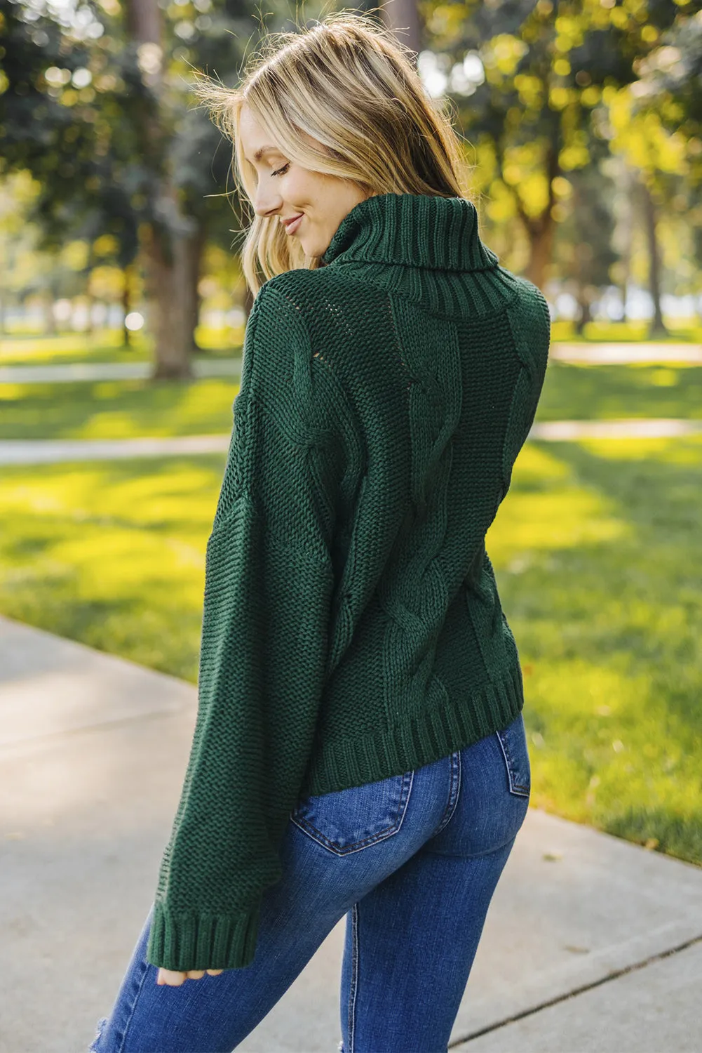 Cuddle Weather Cable Knit Handmade Turtleneck Sweater