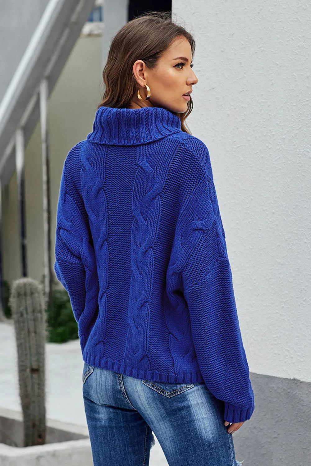 Cuddle Weather Cable Knit Handmade Turtleneck Sweater