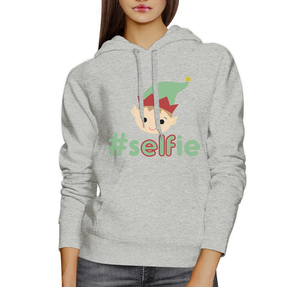 Hashtag Selfie Elf Grey Hoodie