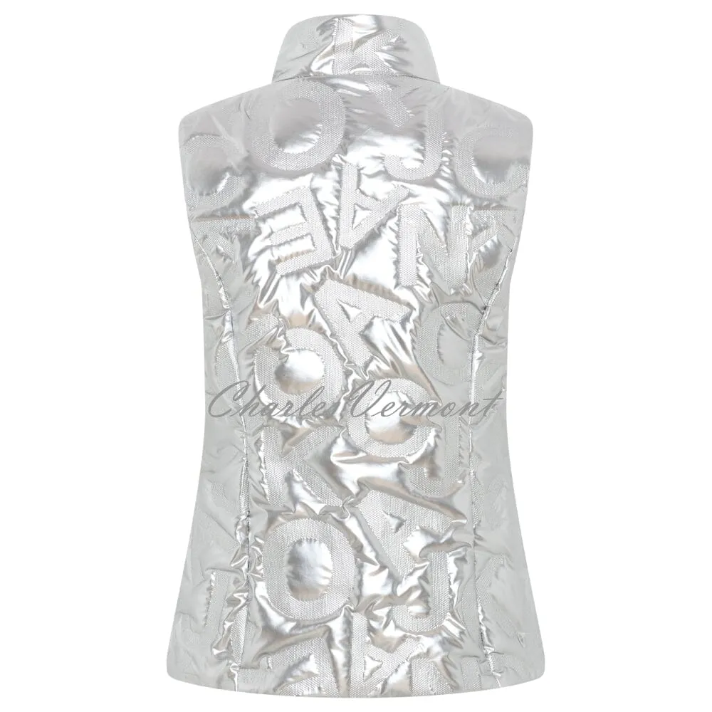 I'cona Embossed Letter Print Gilet - Style 69004-60139-91 (Silver)