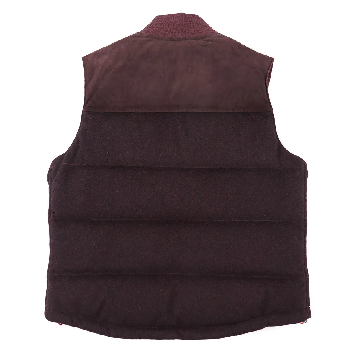 Isaia Cashmere and Suede Puffer Vest