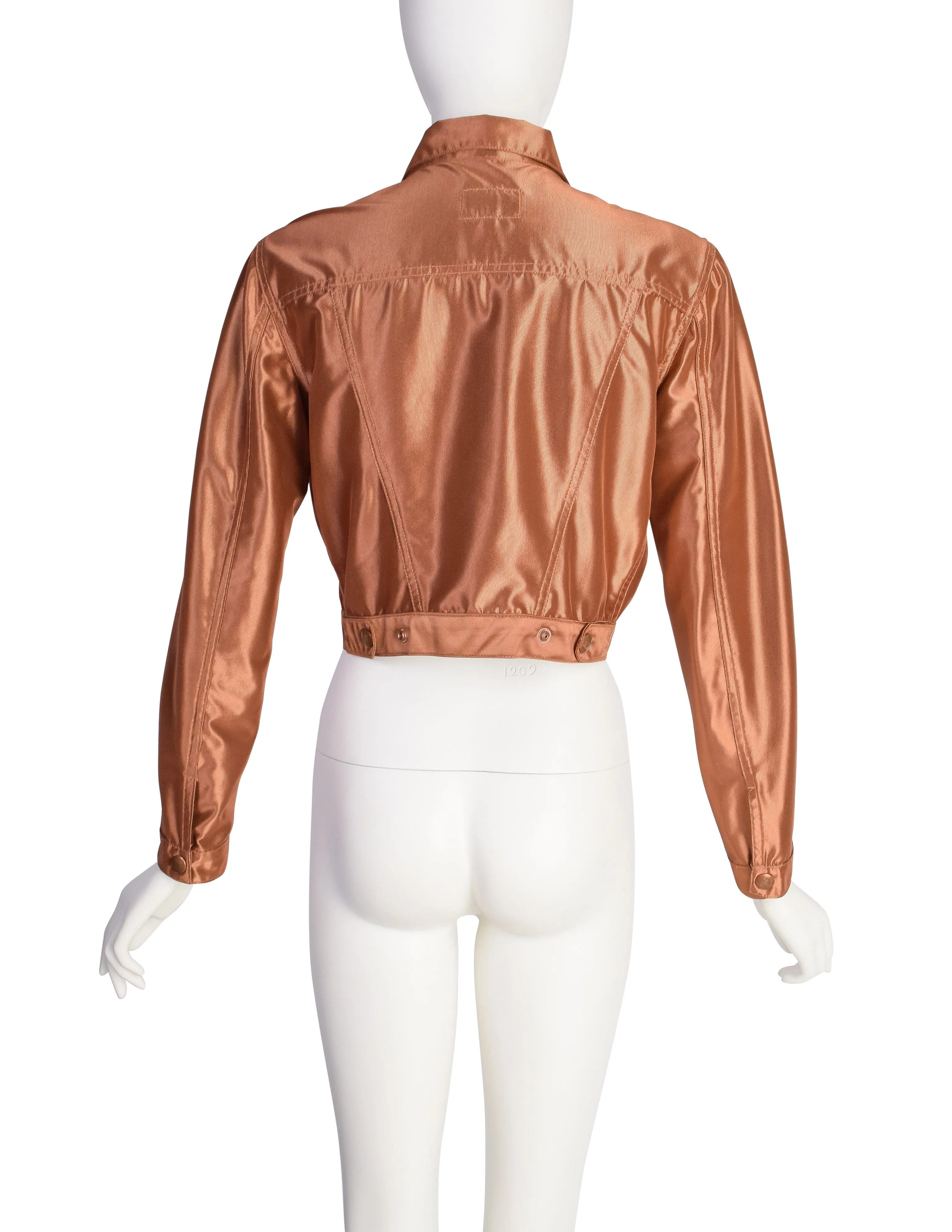 Jean Paul Gaultier Vintage Junior Gaultier SS 1989 Coppery Bronze Metallic Cropped Jacket