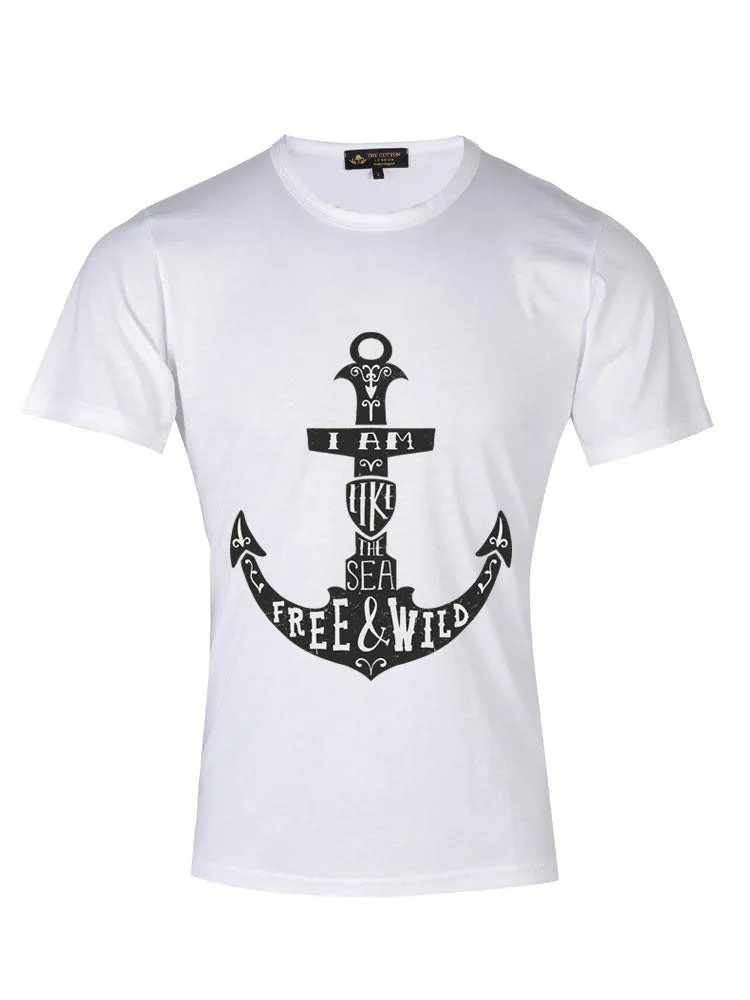 Like a Sea' Attitude' White T-shirt