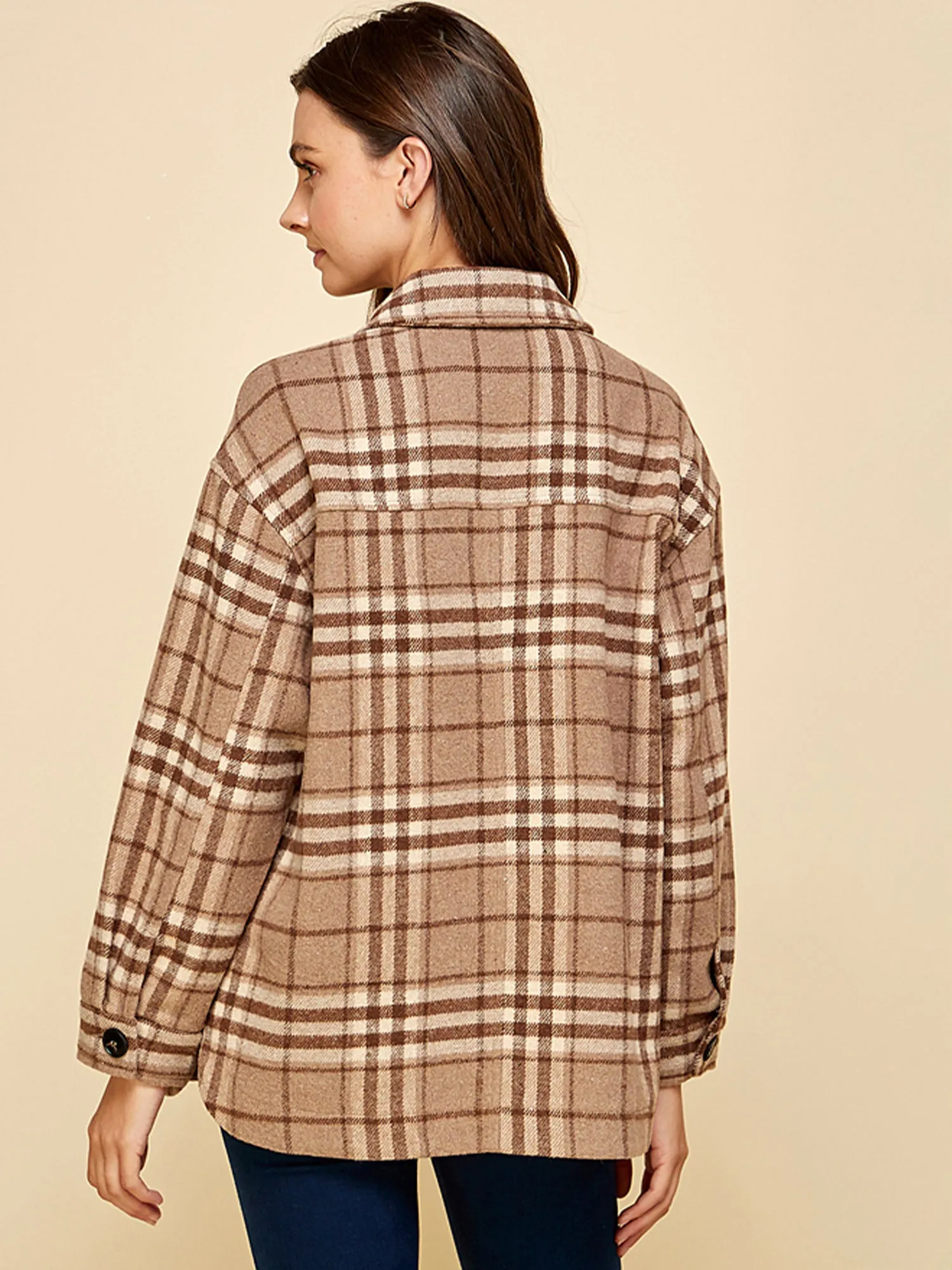 Long Sleeve Plaid Flannel Shacket