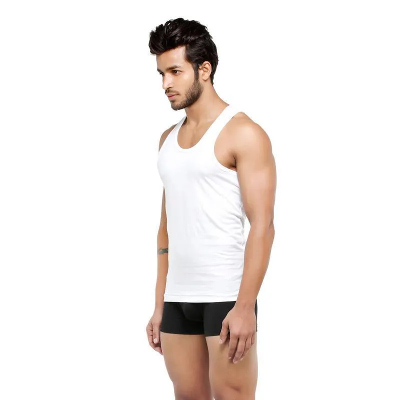 Men's Cotton White Ultra Soft Undershirt Vest- Pack Of 2