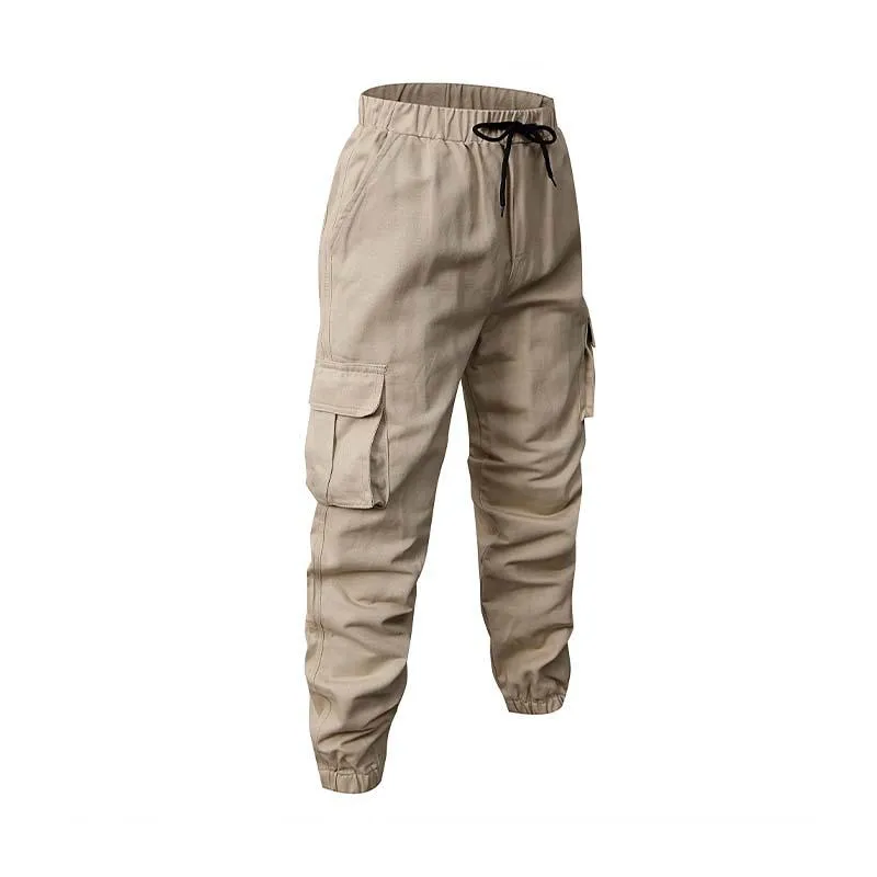 Men's Outdoor Leisure Loose Multi-pocket Cuffed Cargo Pants 99443027K