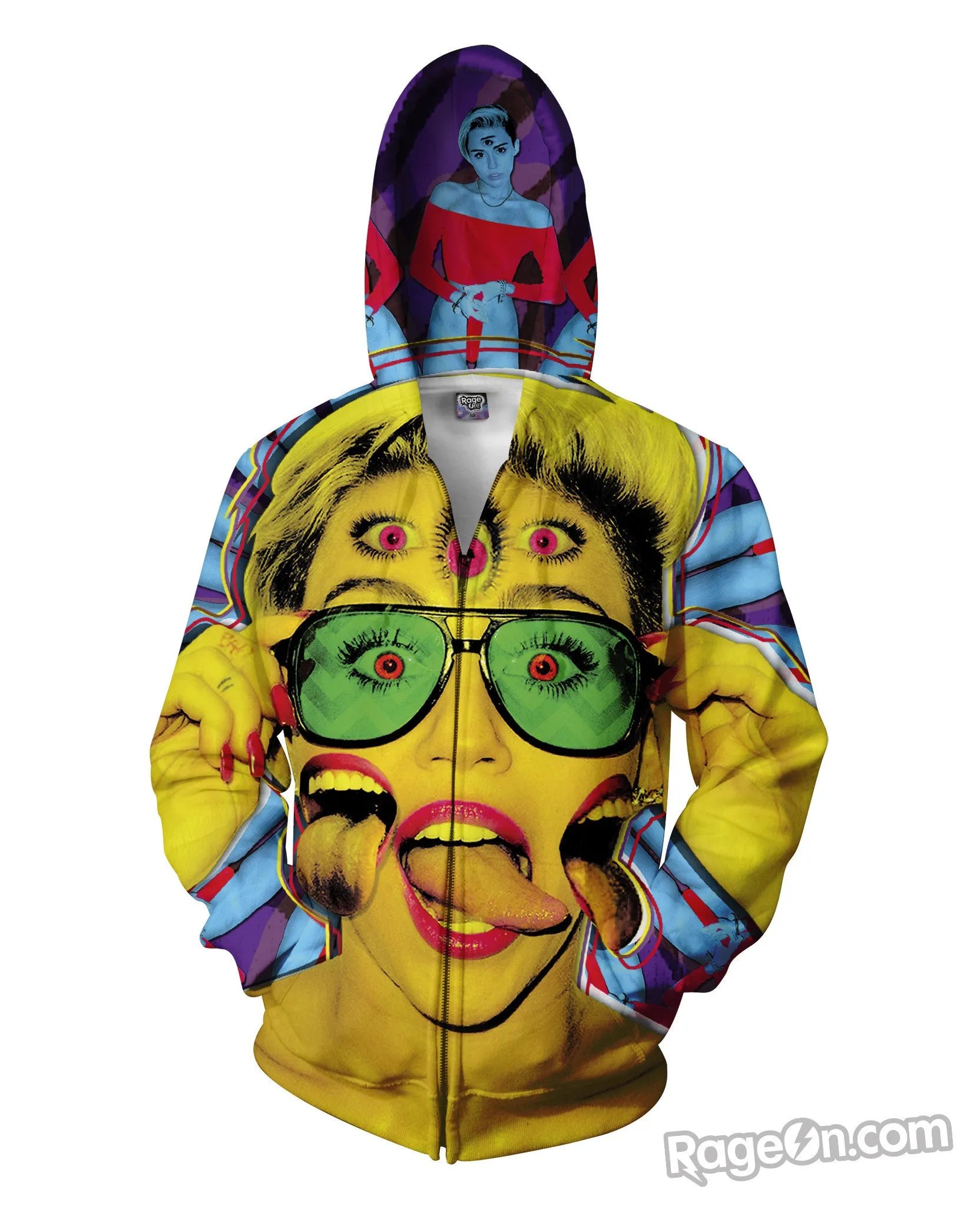 Miley Cyrus Psychedelic Zip-Up Hoodie