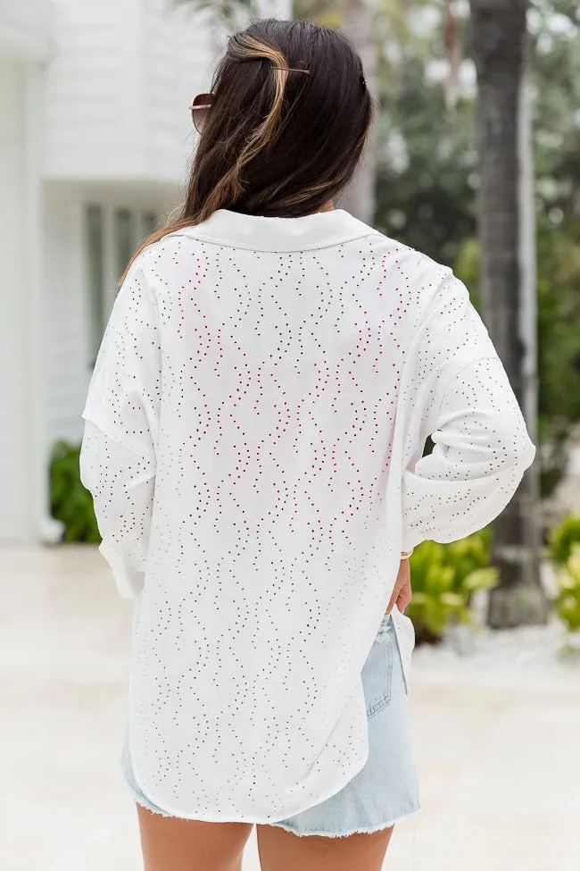 Need A Little More Ivory Knit Eyelet Shacket FINAL SALE