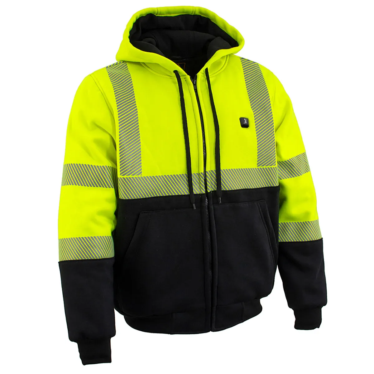 Nexgen Heat MPM1773SET Men's Heated High Visibility Work Hoodie, Neon