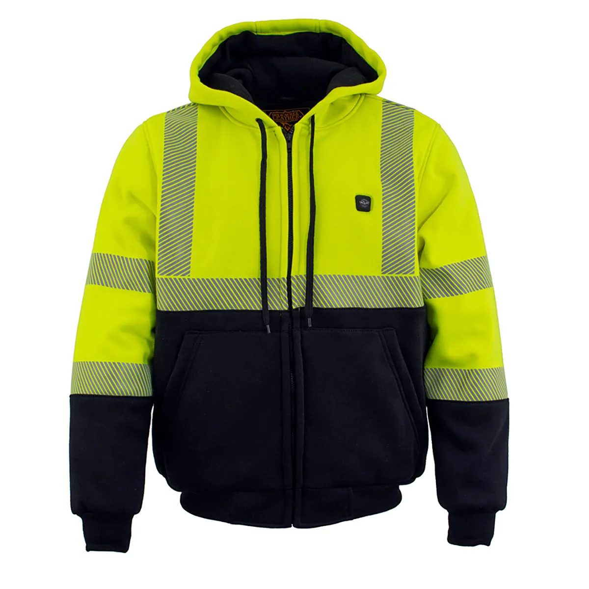 Nexgen Heat MPM1773SET Men's Heated High Visibility Work Hoodie, Neon