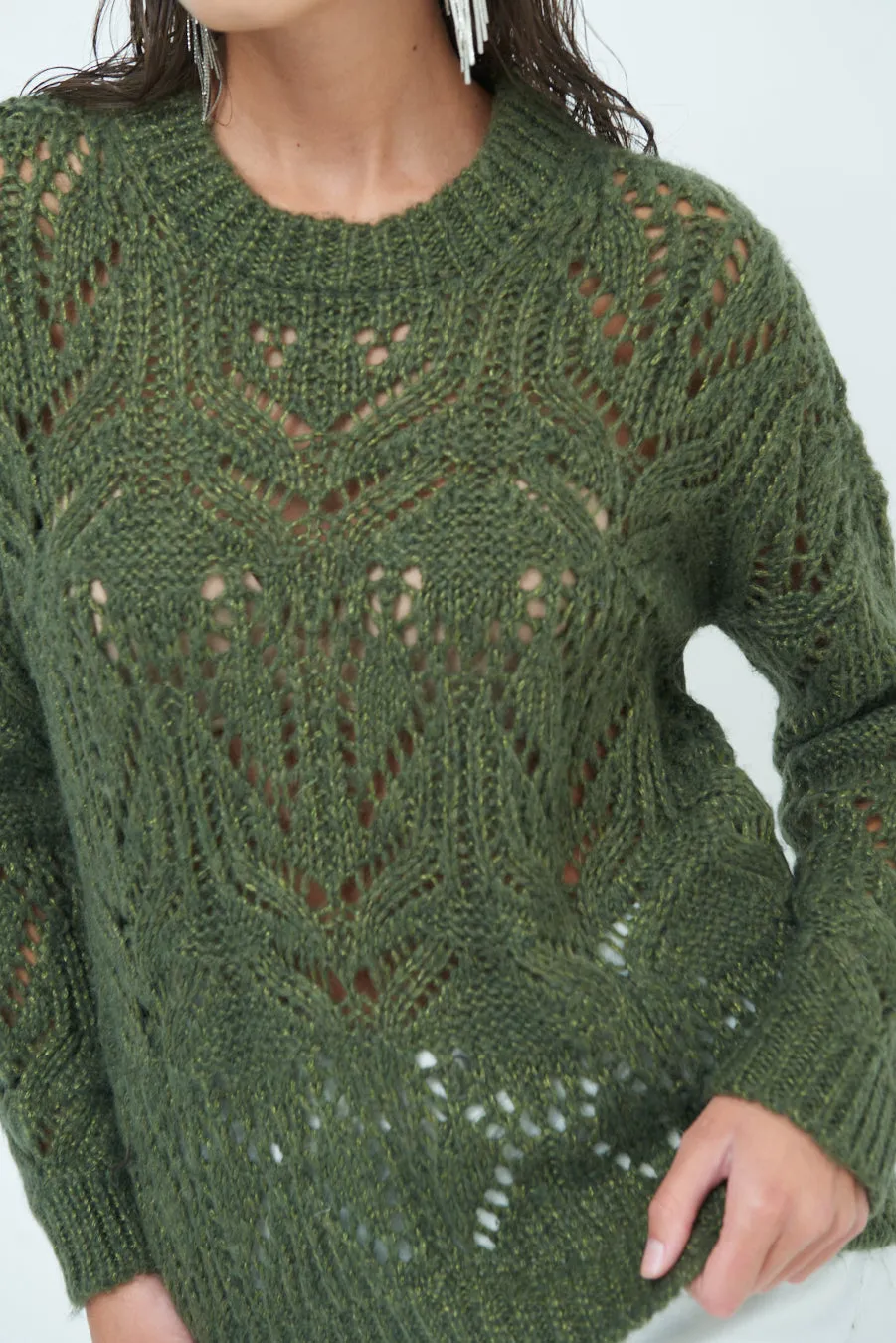 Open-knit textured sweater wholesale