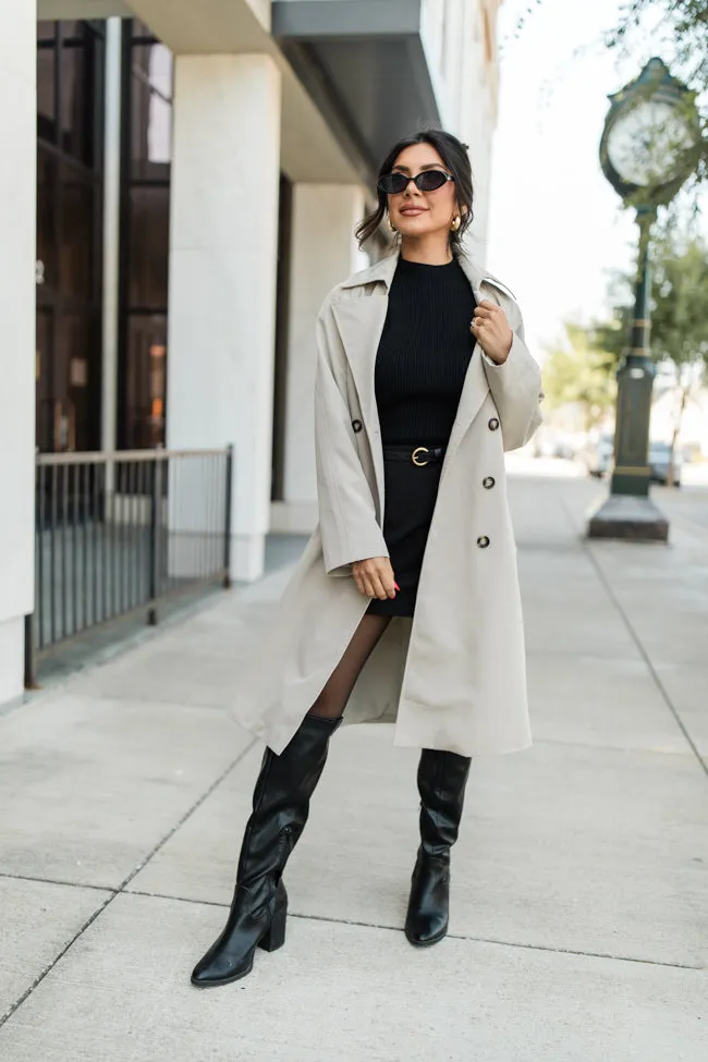 Over My Head Taupe Trench Coat FINAL SALE