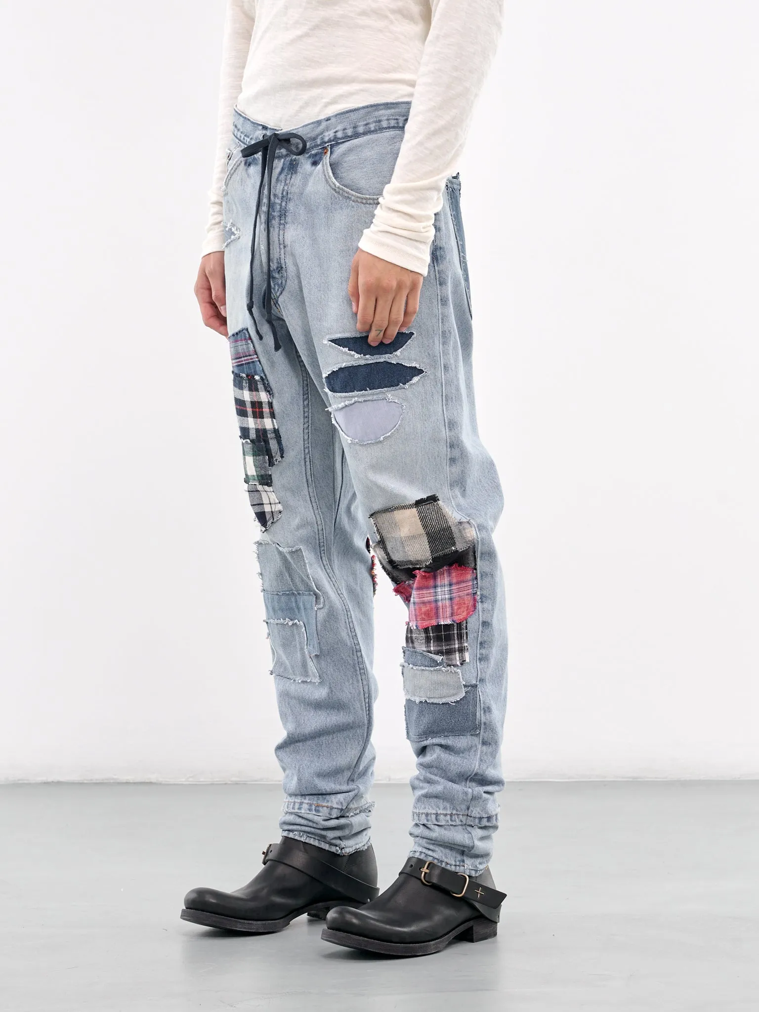 Patchwork Denim Jeans (JM206-DENIM-BLUE)