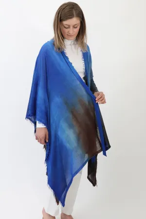 ROSELLA HANDPAINTED CASHMERE CARDIGAN IN COBALT BLUE