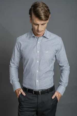 Slim Fit Long sleeves-Formal Shirts-Blue Nights