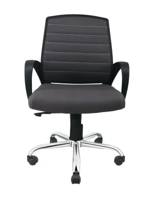 Smart Ergonomic Chair With Breathable Grey Mesh Fabric