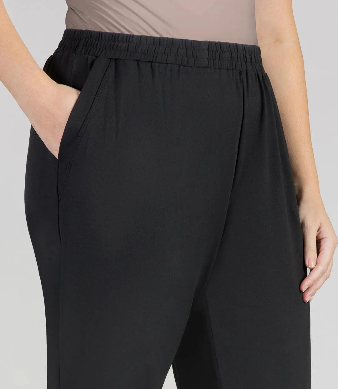 SoftWik Relaxed Fit Long Capris with Pockets Basic Colors