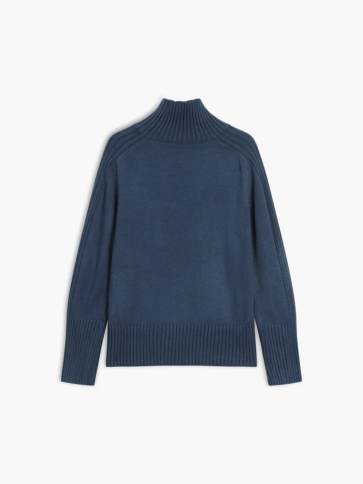 Solid High Graceful Neck Knit Sweater