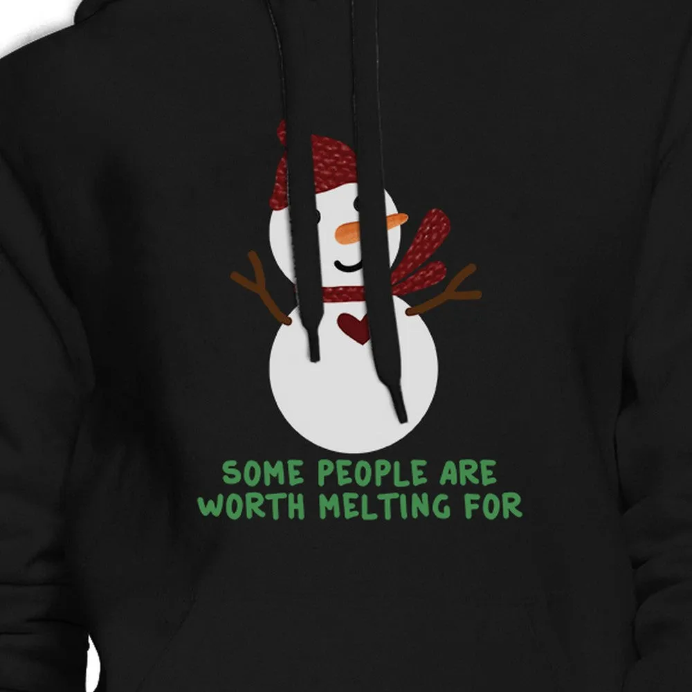 Some People Are Worth Melting For Snowman Black Hoodie