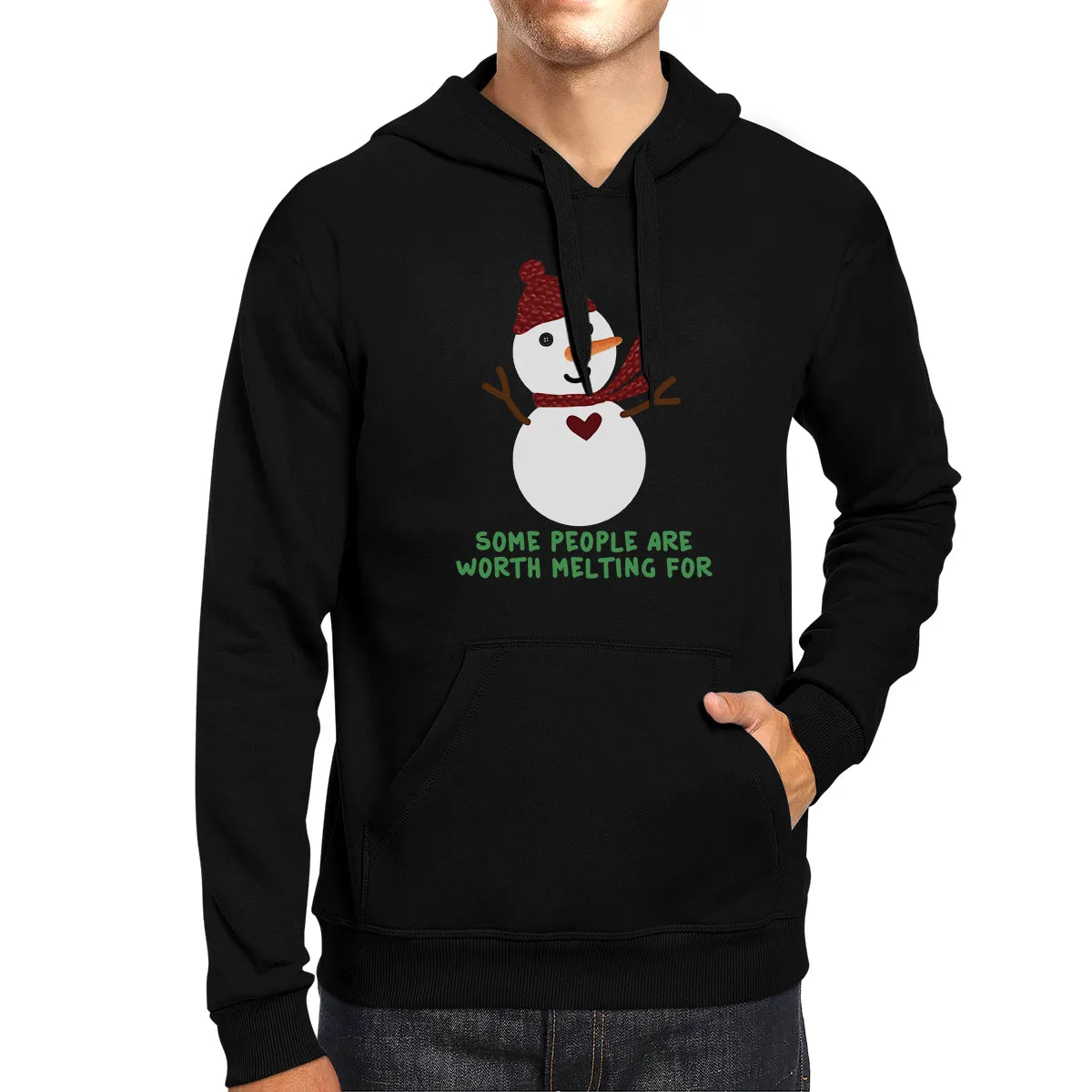 Some People Are Worth Melting For Snowman Black Hoodie