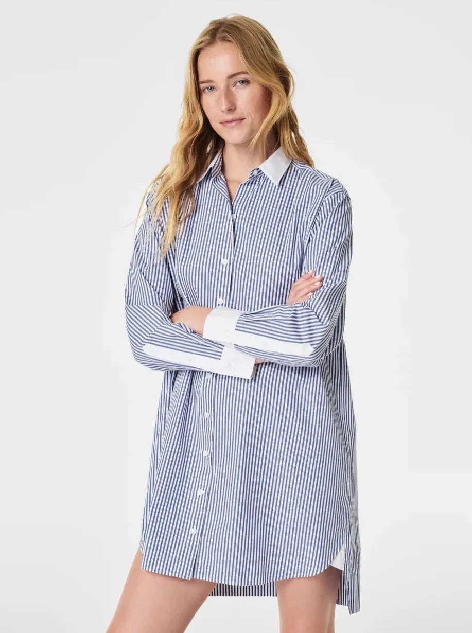 The Best Poplin Stripe Shirt - Postal Blue