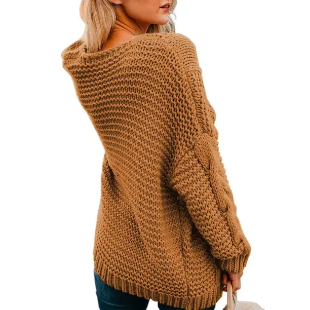 Women's Cardigans Long Sleeve Chunky Knit Cardigan Sweaters