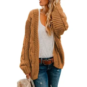 Women's Cardigans Long Sleeve Chunky Knit Cardigan Sweaters