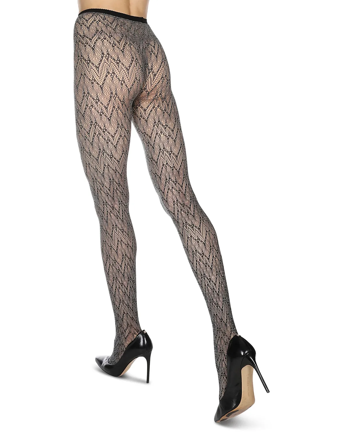 Women's Glacier Two Toned Nylon Net Tights