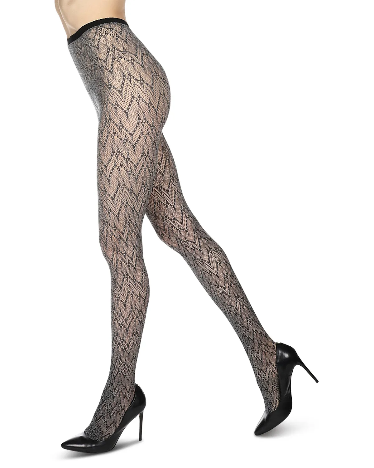 Women's Glacier Two Toned Nylon Net Tights