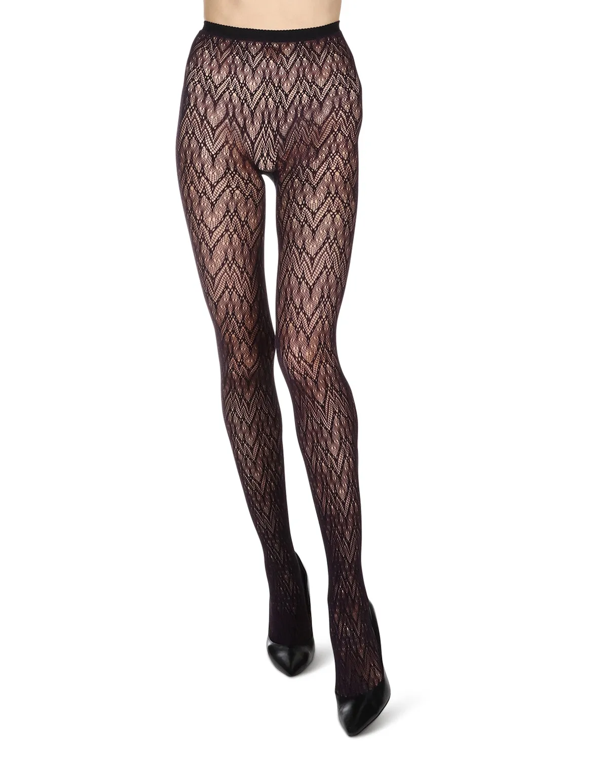 Women's Glacier Two Toned Nylon Net Tights