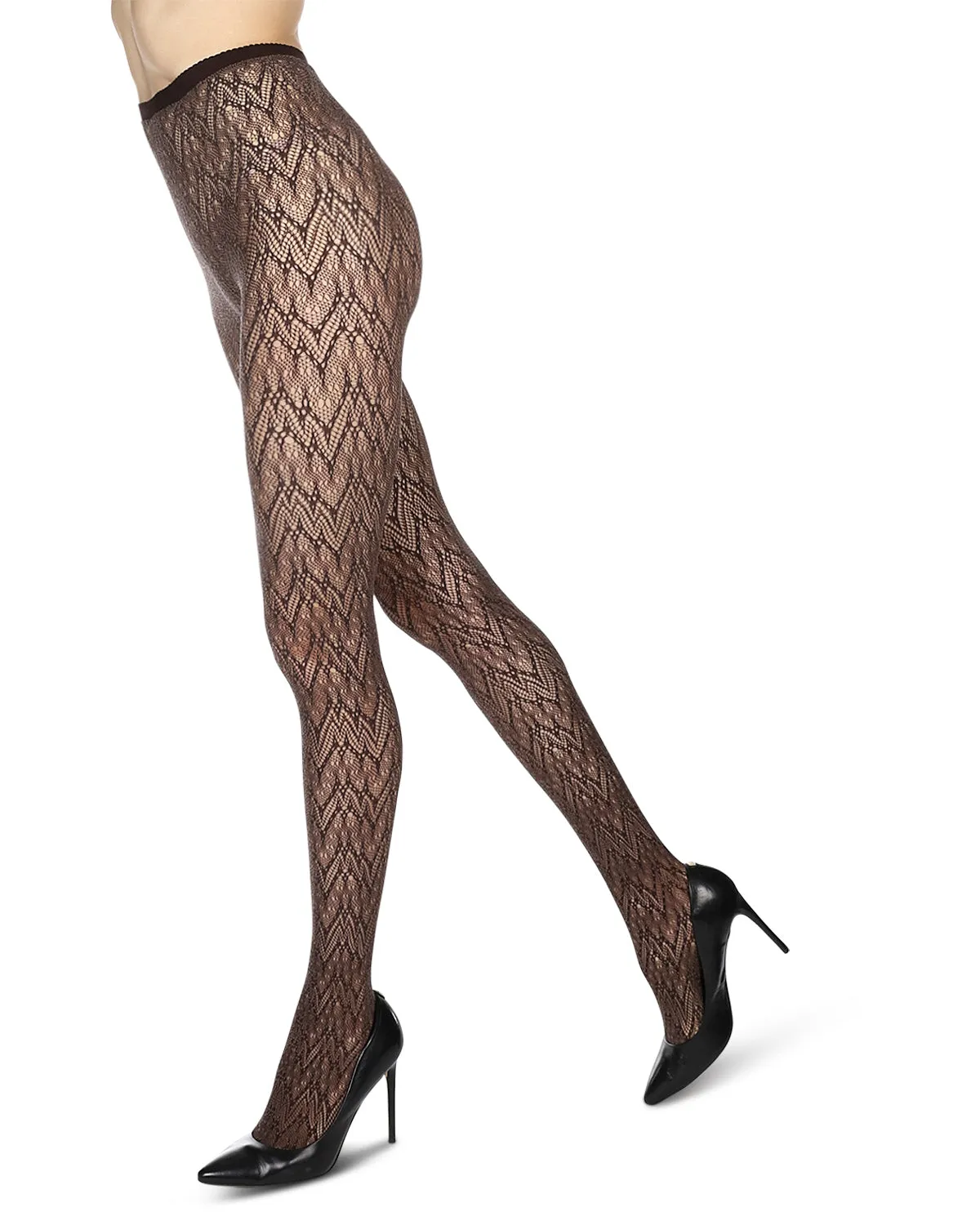 Women's Glacier Two Toned Nylon Net Tights