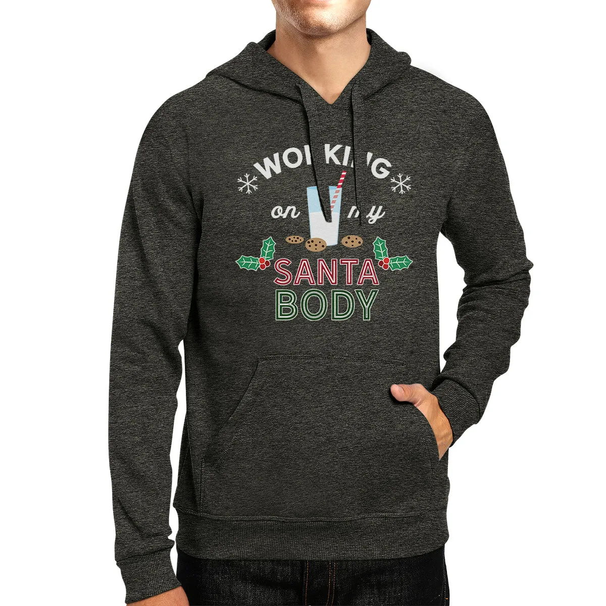 Working On My Santa Body Dark Grey Hoodie